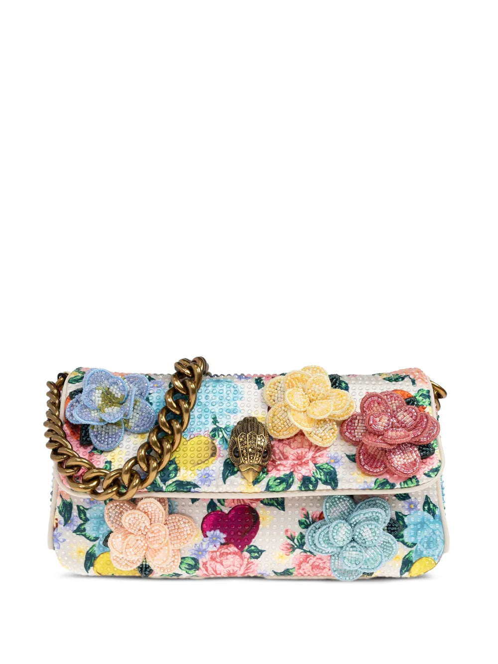 Kurt Geiger London Small Kensington Floral Applique Shoulder Bag — Same as shown — Size One Size — Front View