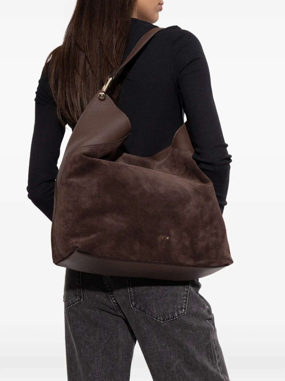 Furla Large Lara Suede Shoulder Bag — Same as shown — Size One Size — Side View