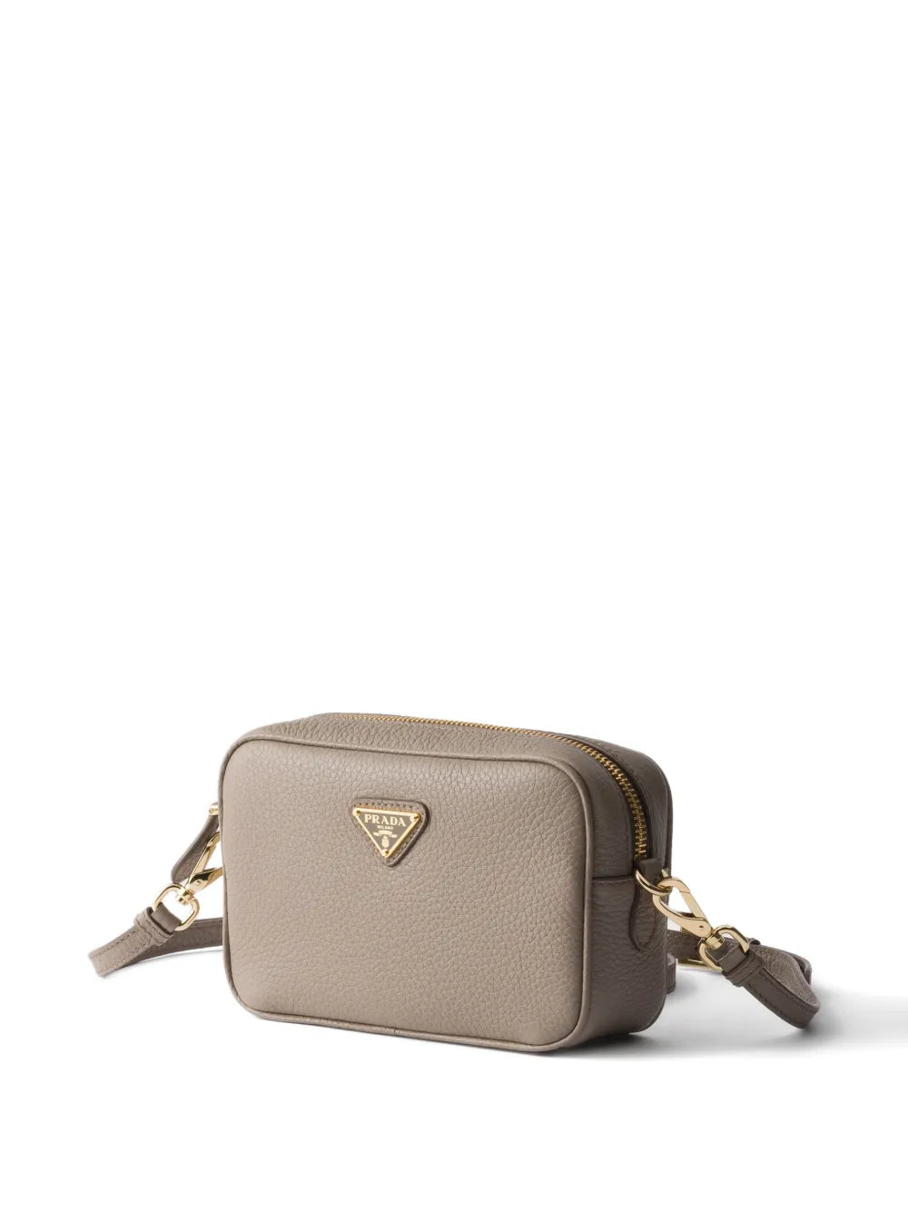 Prada Mini Zip Triangle Logo Leather Shoulder Bag — Same as shown — Size One Size — Back View