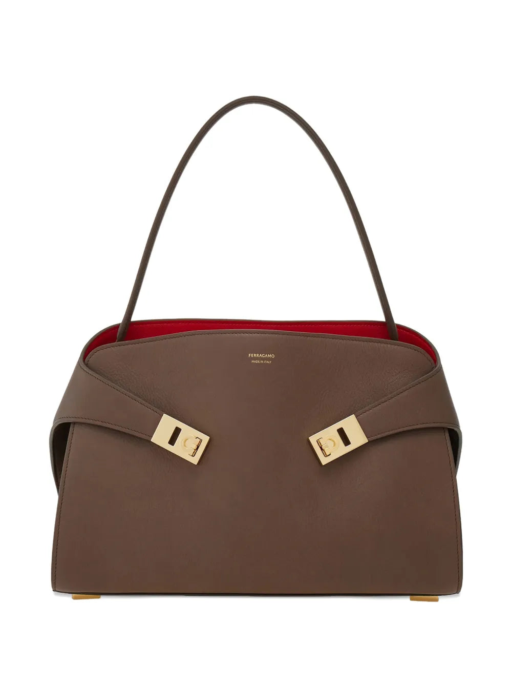 Ferragamo Leather Shoulder Bag — Same as shown — Size One Size — Front View