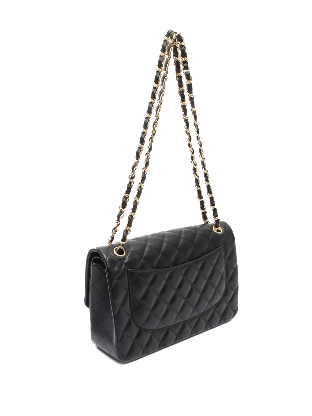 Chanel Pre Owned 2016 2017 Jumbo Classic Lambskin Double Flap Shoulder Bag — Same as shown — Size One Size — Back View