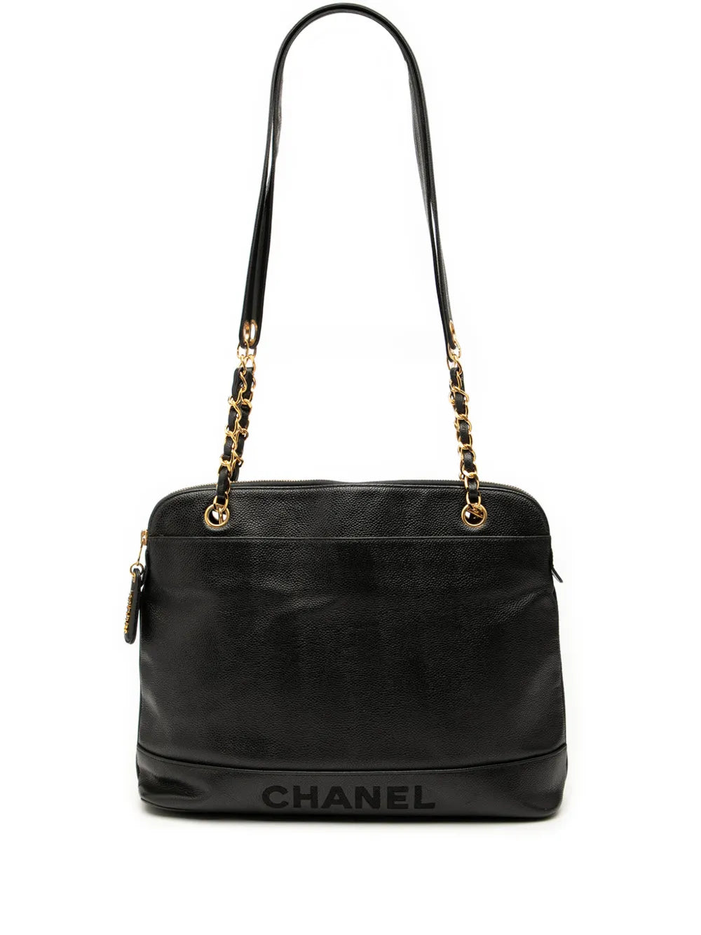 Chanel Pre Owned 1996 1997 Caviar Logo Chain Shoulder Bag — Same as shown — Size One Size — Front View