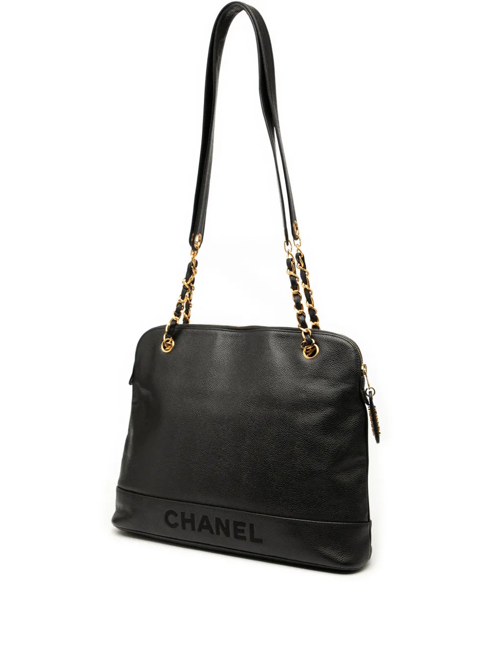 Chanel Pre Owned 1996 1997 Caviar Logo Chain Shoulder Bag — Same as shown — Size One Size — Back View