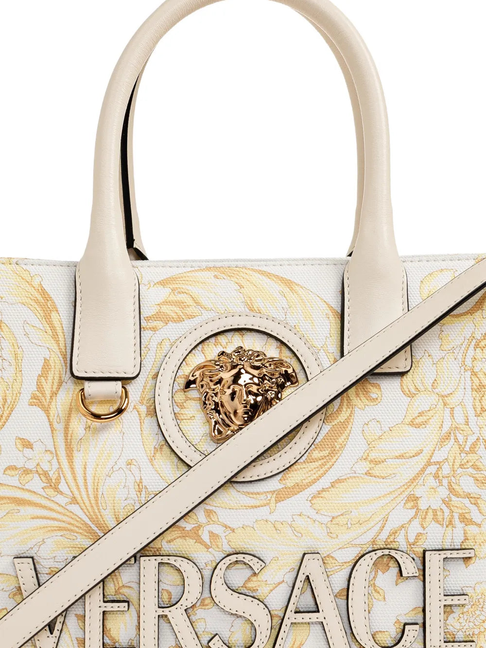 Versace Small La Medusa Printed Canvas Tote Bag — Same as shown — Size One Size — Lifestyle View