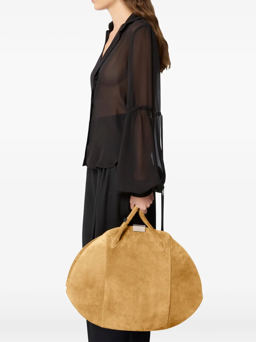 Nina Ricci Large Le Bal Suede Shoulder Bag — Same as shown — Size One Size — Side View