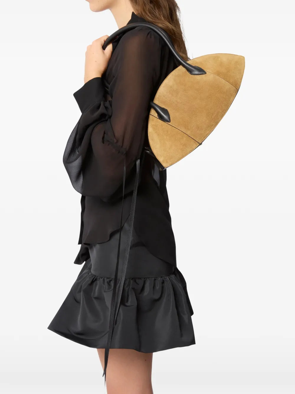 Nina Ricci Medium Le Bal Suede Zip Shoulder Bag — Same as shown — Size One Size — Side View
