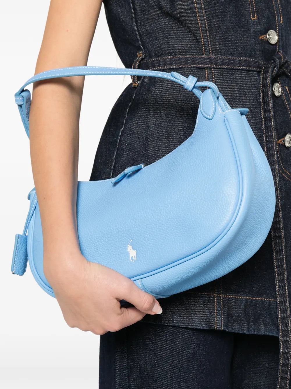 Polo Ralph Lauren Logo Print Pebbled Shoulder Bag — Same as shown — Size One Size — Side View