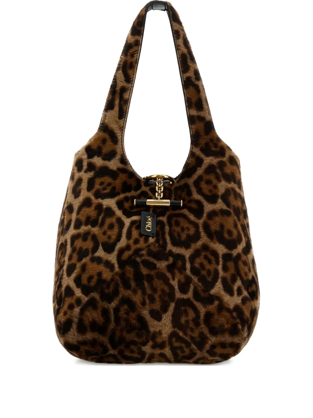 Chloe Balloon Leopard Print Shoulder Bag — Same as shown — Size One Size — Front View