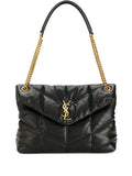 Saint Laurent Loulou Chevron Pattern Shoulder Bag — Same as shown — Size One Size — Front View
