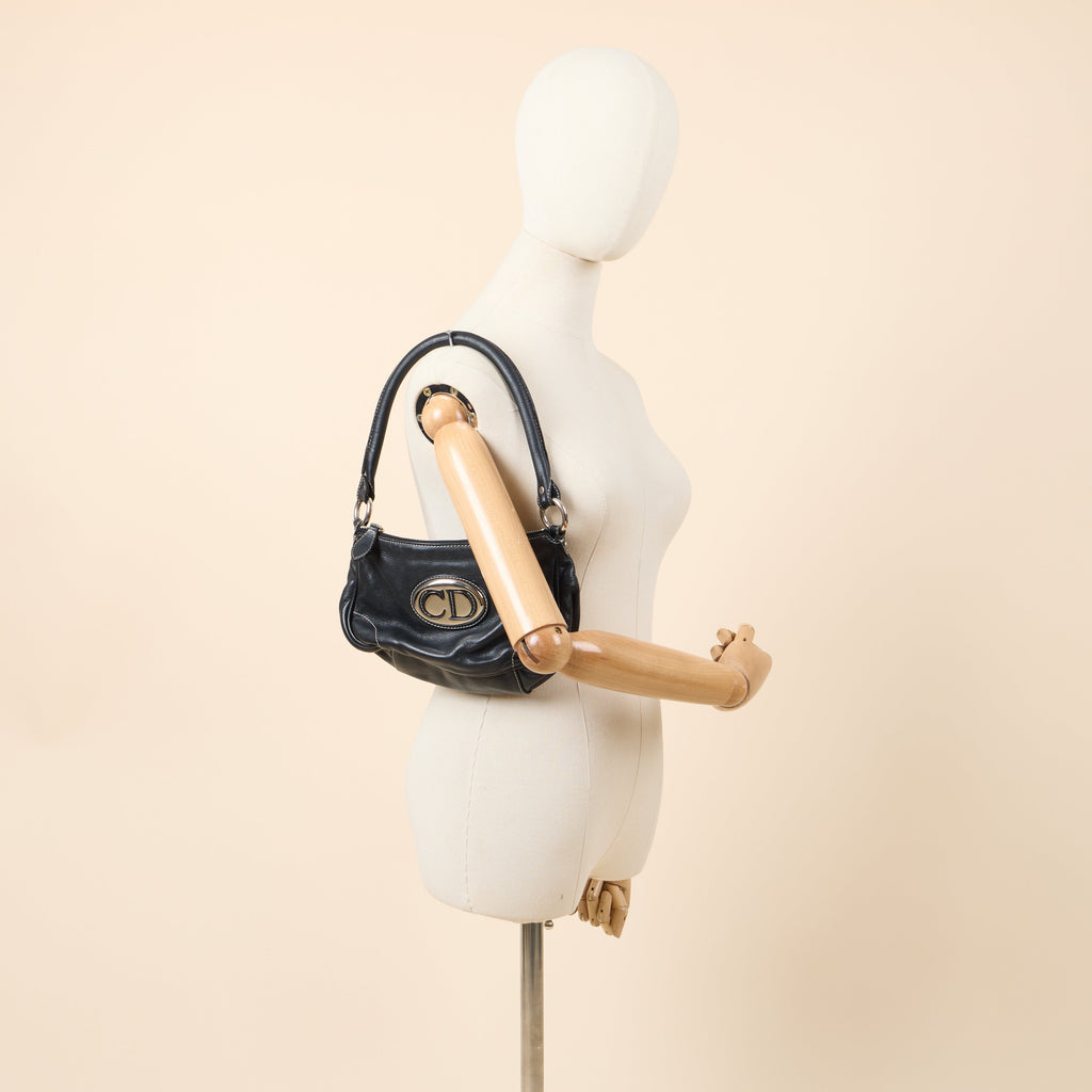 Christian Dior Shoulder Bag in Black, Leather — Back View