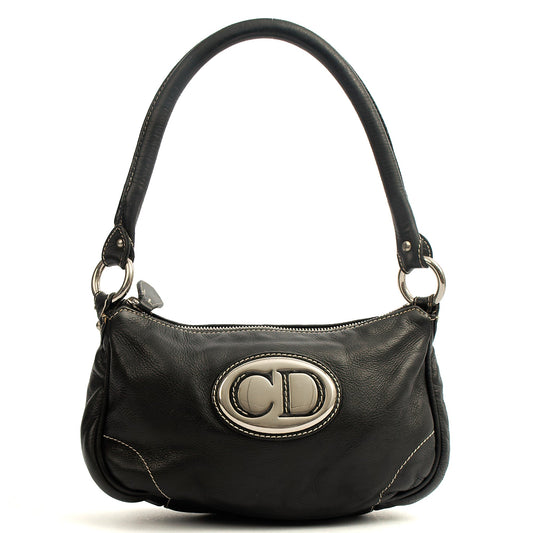 Christian Dior Shoulder Bag in Black, Leather — Front View