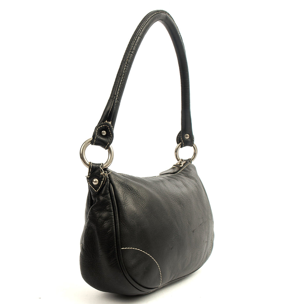 Christian Dior Shoulder Bag in Black, Leather — Top View