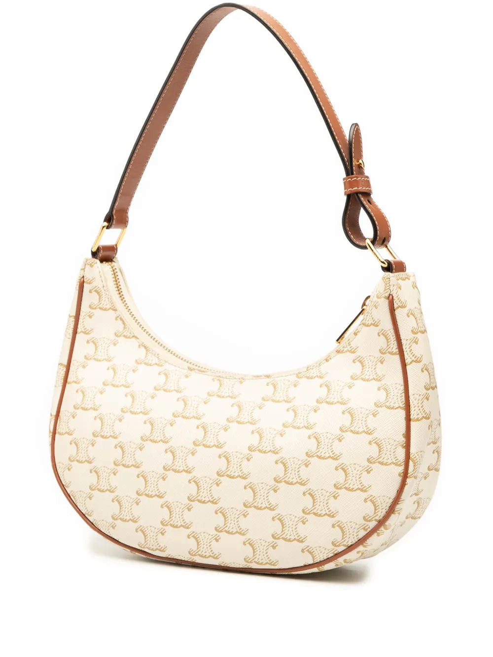 Celine Pre Owned 2021 Triomphe Coated Canvas Ava Shoulder Bag — Same as shown — Size One Size — Back View