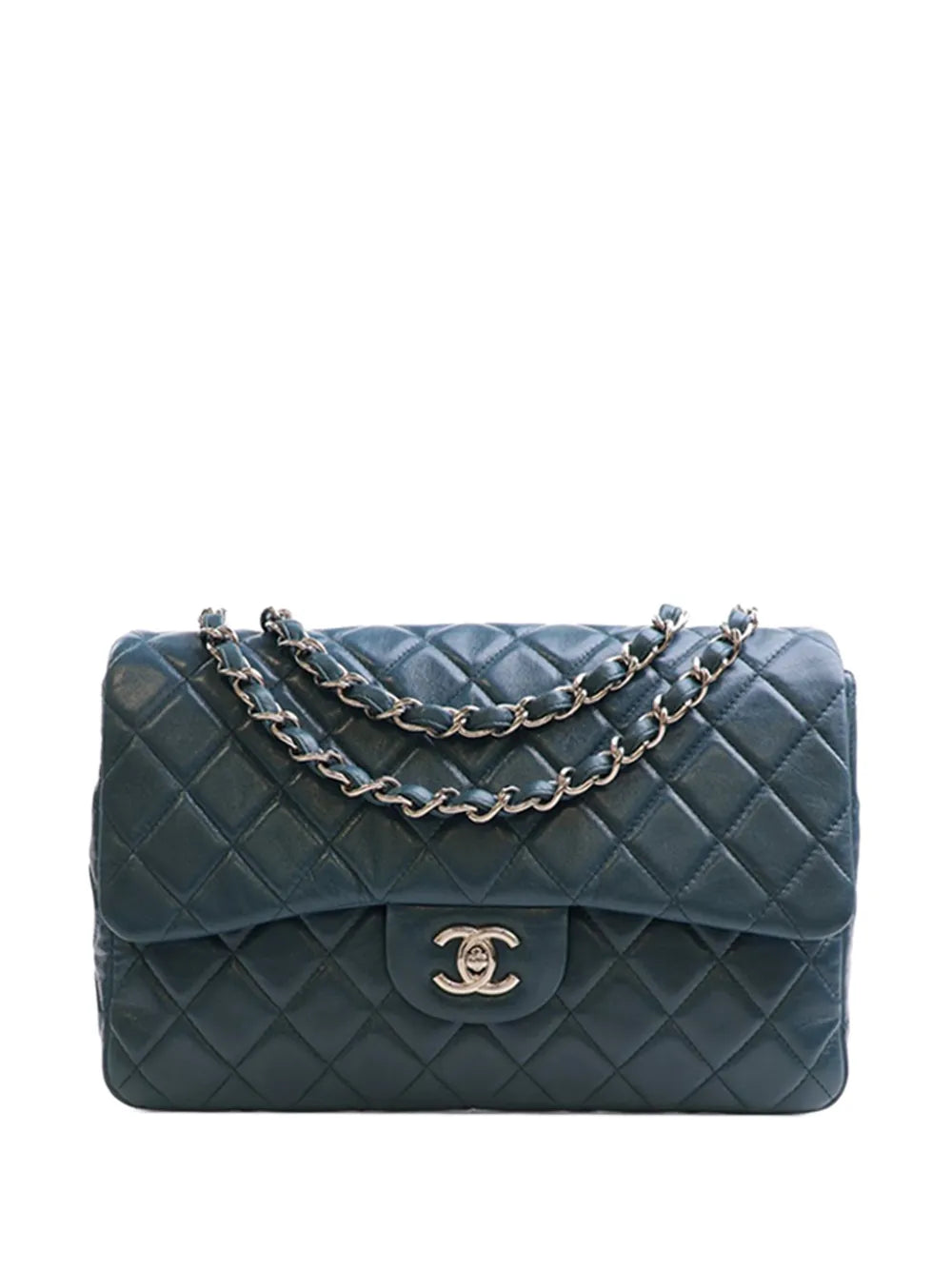 Chanel Pre Owned 2008 2009 Jumbo Classic Lambskin Single Flap Shoulder Bag — Same as shown — Size One Size — Front View