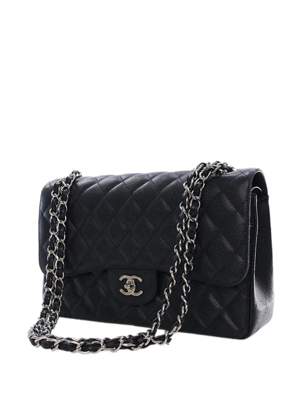 Chanel Pre Owned 2016 2017 Jumbo Classic Caviar Double Flap Shoulder Bag — Same as shown — Size One Size — Back View
