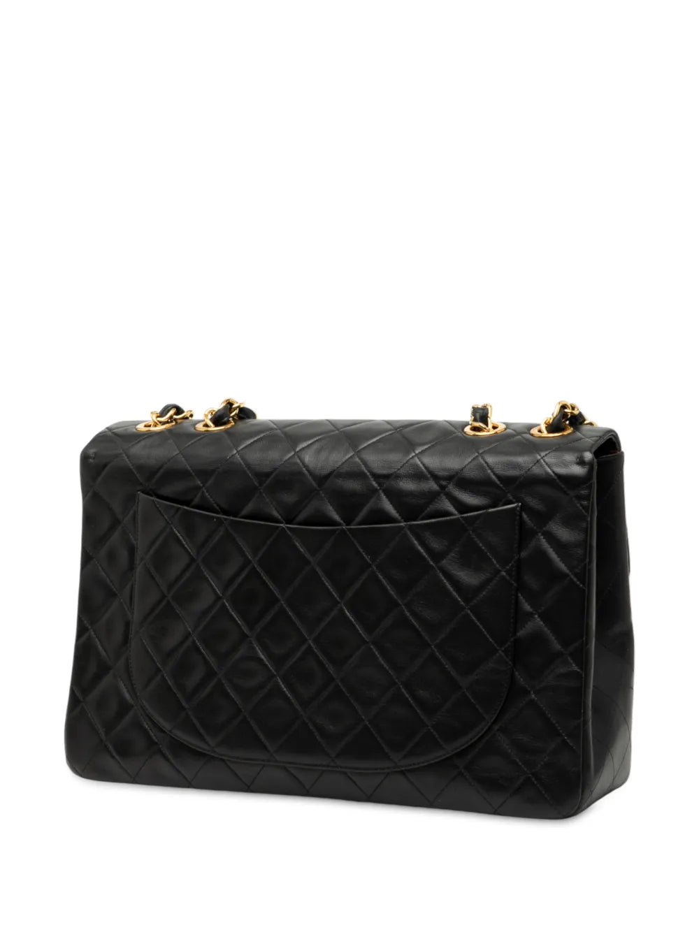 Chanel Pre Owned 1994 1996 Maxi Xl Classic Lambskin Single Flap Shoulder Bag — Same as shown — Size One Size — Back View