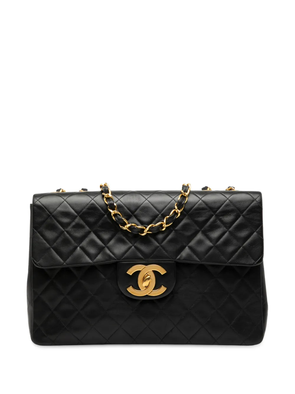 Chanel Pre Owned 1994 1996 Maxi Xl Classic Lambskin Single Flap Shoulder Bag — Same as shown — Size One Size — Front View