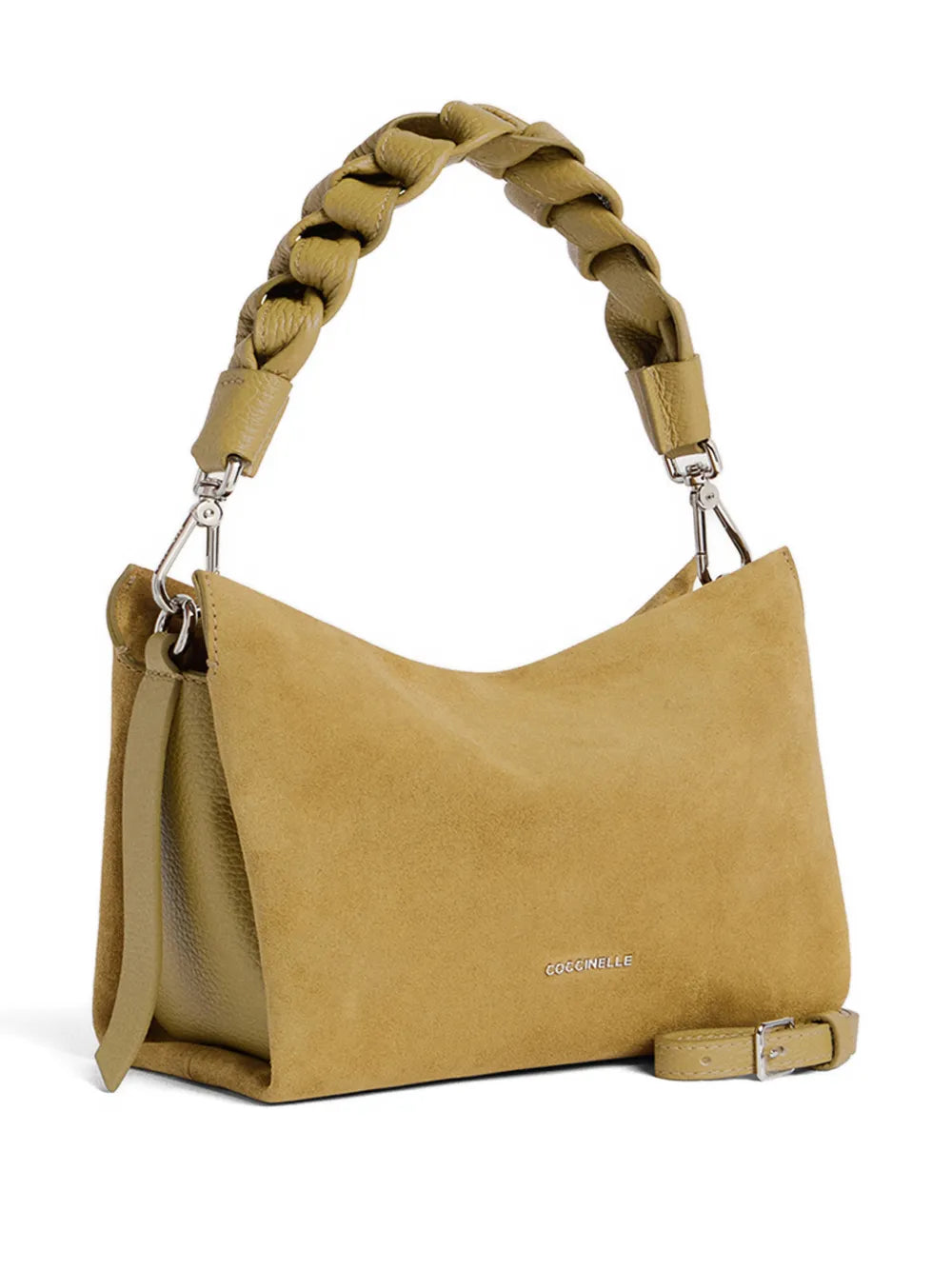 Coccinelle Boheme Suede Braided Detail Shoulder Bag — Same as shown — Size One Size — Side View