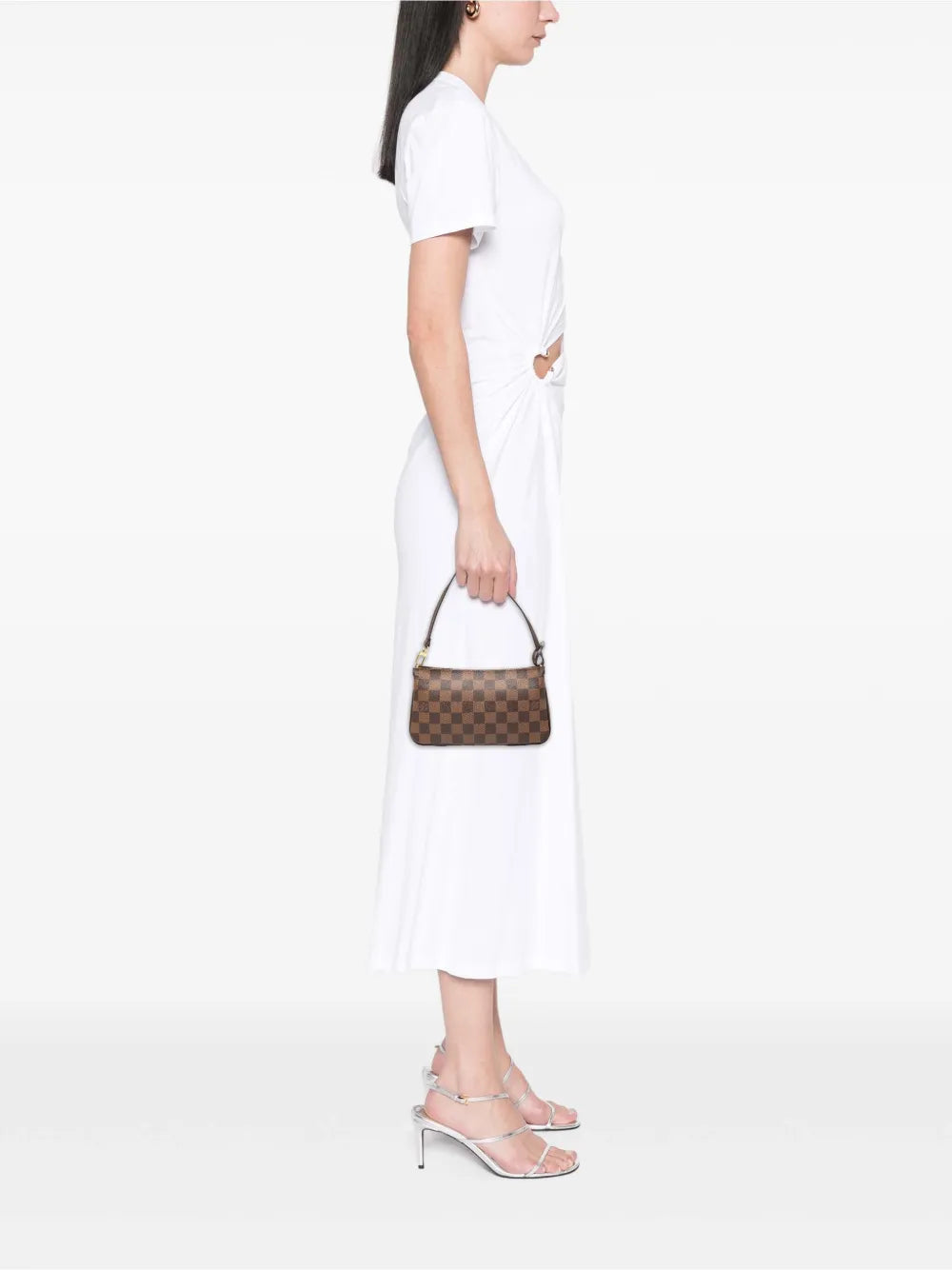 Louis Vuitton Pre Owned 2004 Damier Ebene Navona Shoulder Bag — Same as shown — Size One Size — Side View