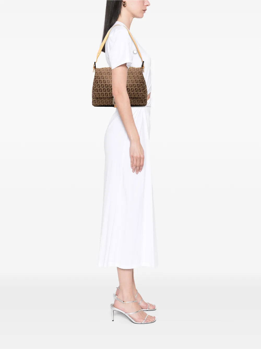 Fendi Pre Owned 2000 2010 Zucchino Canvas Mamma Forever Shoulder Bag — Same as shown — Size One Size — Side View