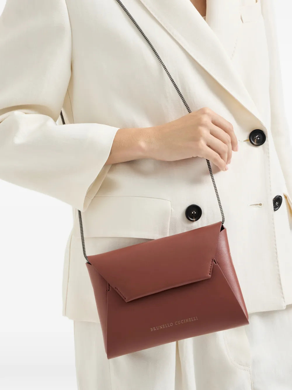 Brunello Cucinelli Bc Duo Flap Chain Strap Shoulder Bag — Same as shown — Size One Size — Side View