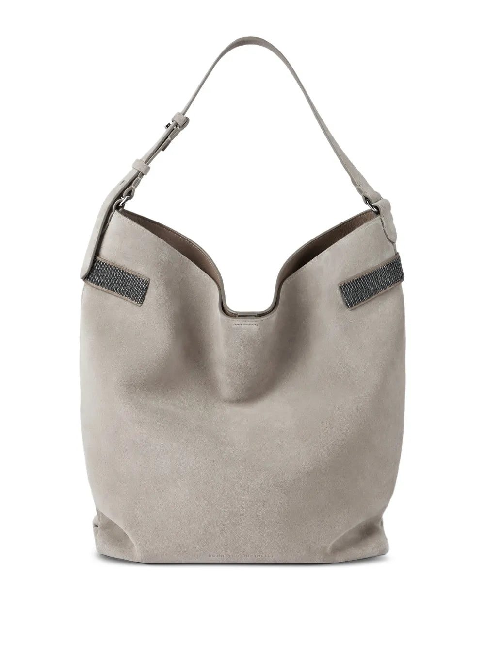 Brunello Cucinelli Monili Detail Suede Tote Bag — Same as shown — Size One Size — Front View