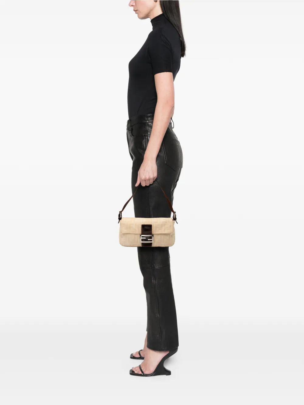 Fendi Pre Owned 20Th Century Zucca Canvas Baguette Shoulder Bag — Same as shown — Size One Size — Side View