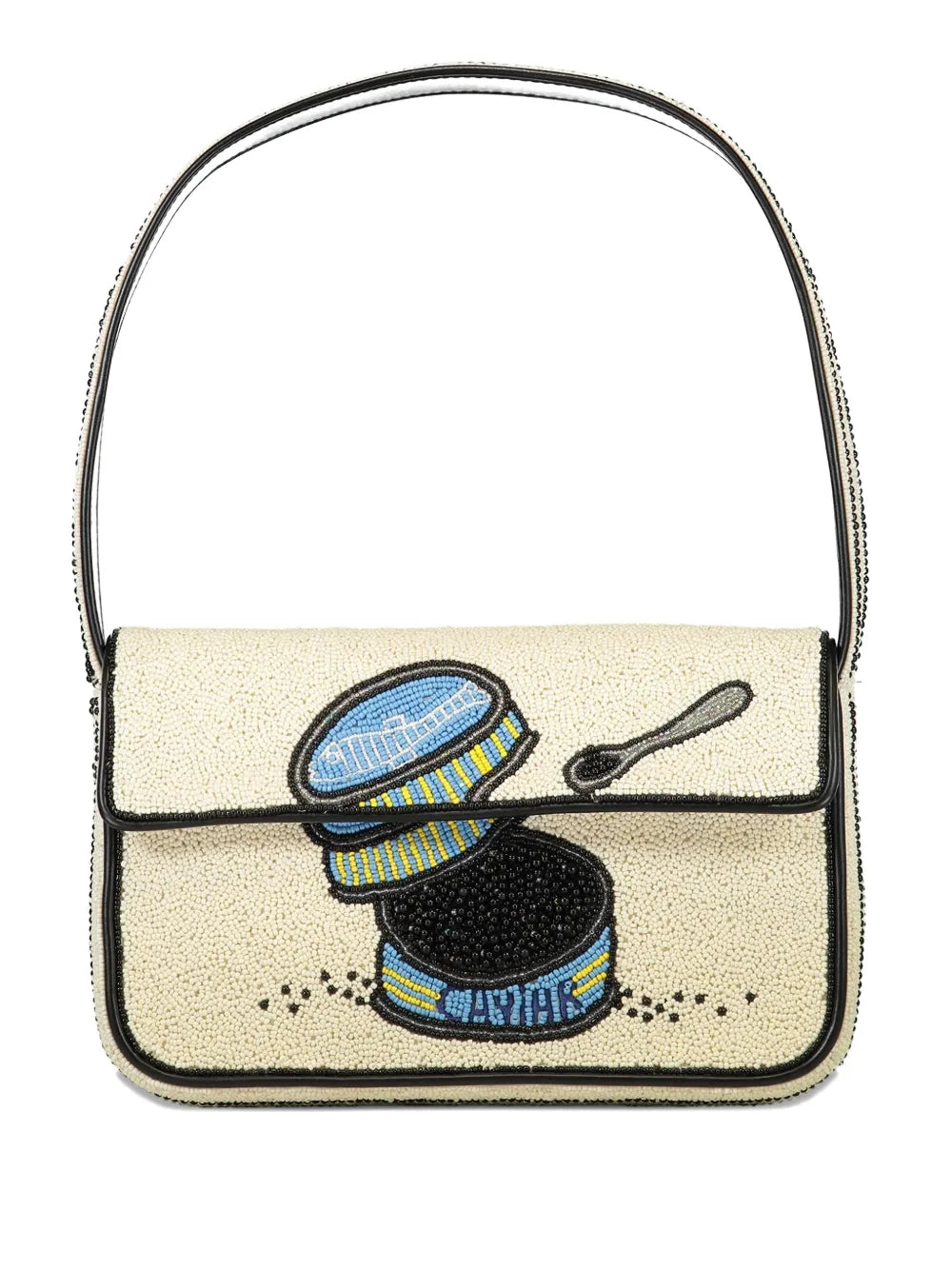 Staud Tommy Beaded Graphic Shoulder Bag — Same as shown — Size One Size — Front View