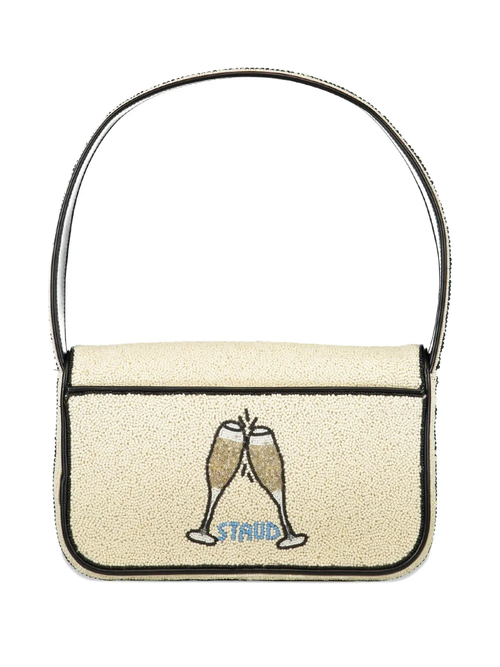 Staud Tommy Beaded Graphic Shoulder Bag — Same as shown — Size One Size — Side View