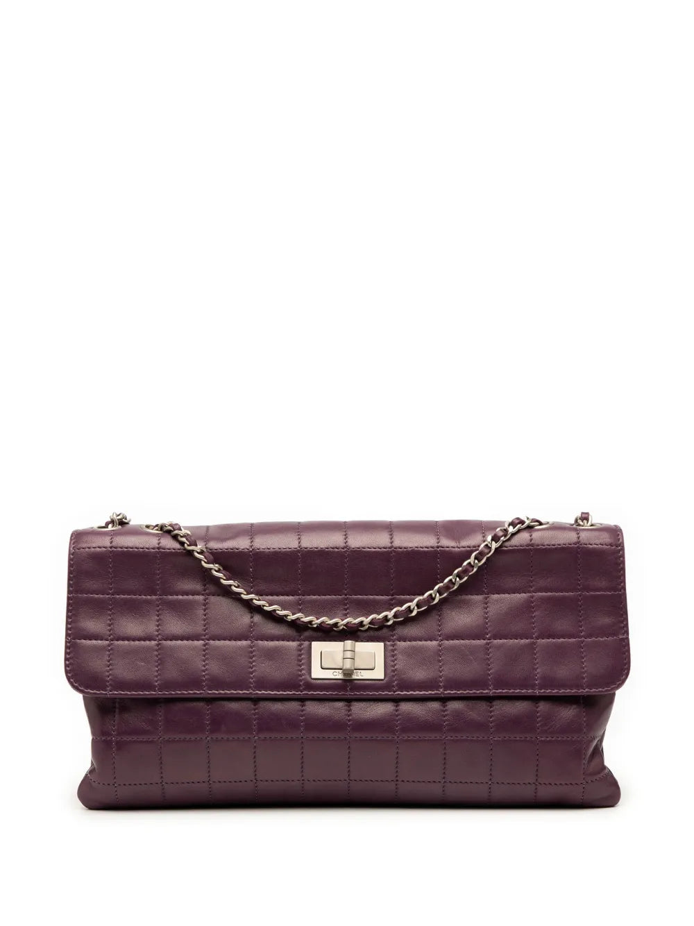 Chanel Pre Owned 2000 2002 Reissue 255 Chocolate Bar Lambskin Accordion Flap Shoulder Bag — Same as shown — Size One Size — Front View