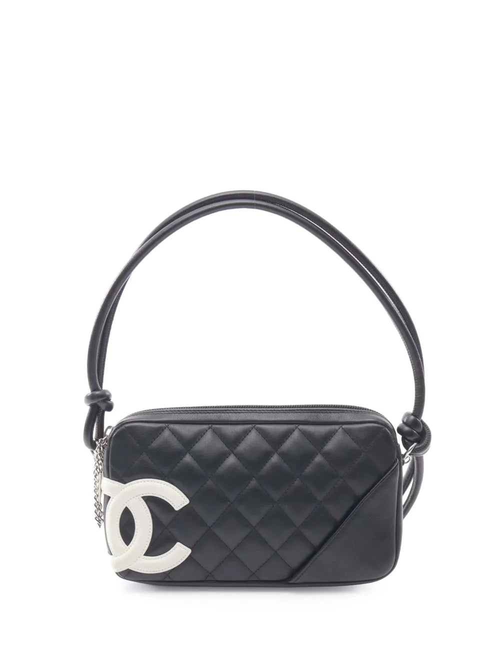 Chanel Pre Owned 2003 2004 Small Lambskin Cambon Ligne Shoulder Bag — Same as shown — Size One Size — Front View