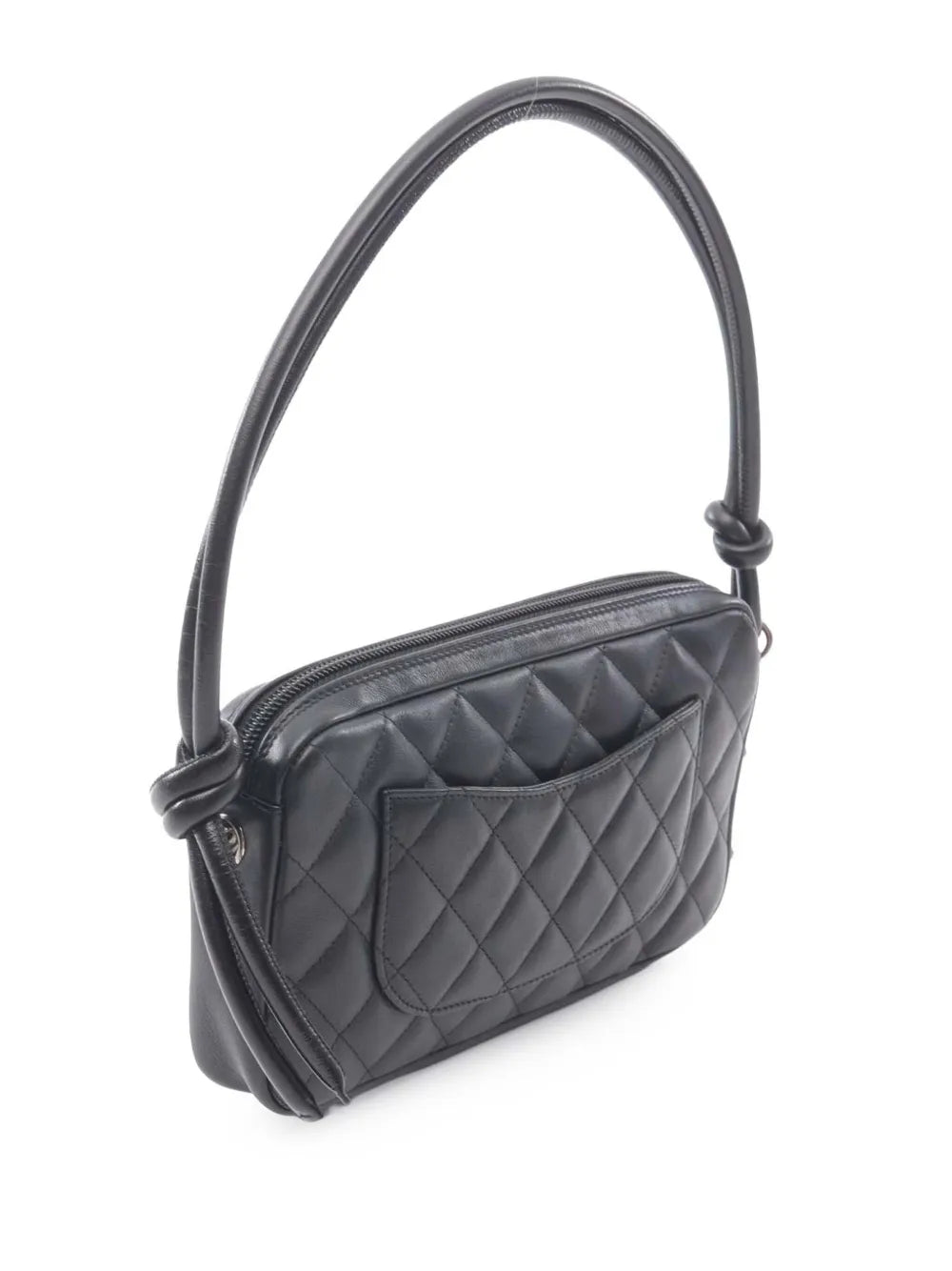 Chanel Pre Owned 2003 2004 Small Lambskin Cambon Ligne Shoulder Bag — Same as shown — Size One Size — Back View
