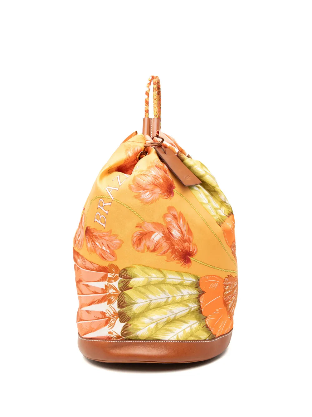 Hermes Pre Owned 2014 Silk Flamingo Party Sac Soie Cool 22 Bucket Bag — Same as shown — Size One Size — Front View