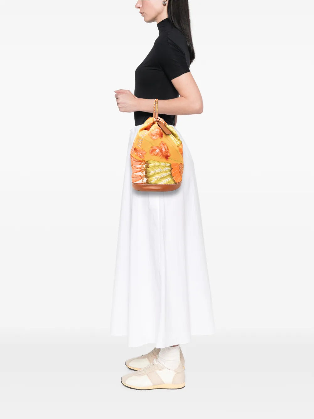Hermes Pre Owned 2014 Silk Flamingo Party Sac Soie Cool 22 Bucket Bag — Same as shown — Size One Size — Side View