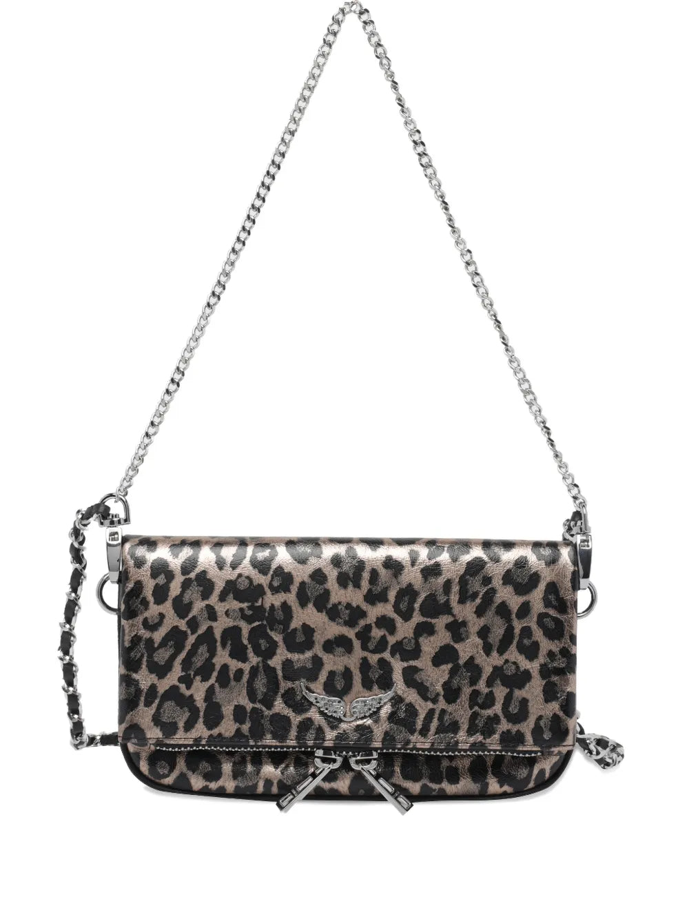 Zadigvoltaire Nano Rock Leopard Effect Shoulder Bag — Same as shown — Size One Size — Front View