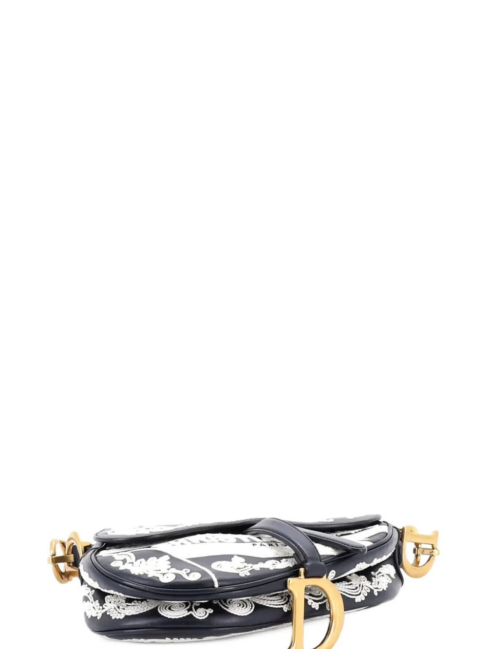 Christian Dior Pre Owned Saddle Handbag Embroidered Calfskin Medium Shoulder Bag — Same as shown — Size One Size — Back View
