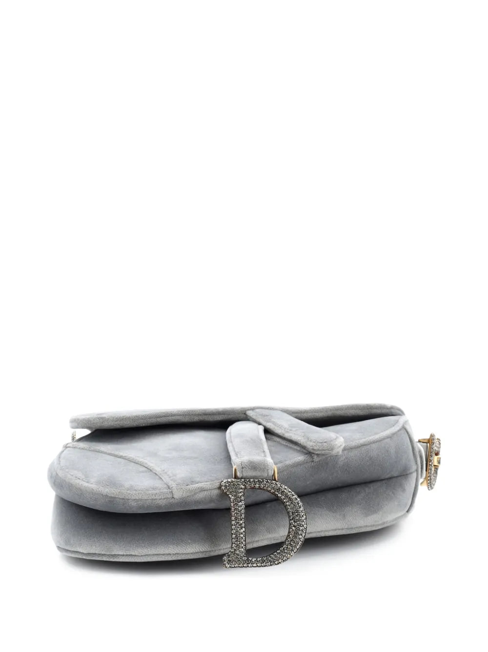 Christian Dior Pre Owned Saddle Handbag Velvet With Crystals Mini Shoulder Bag — Same as shown — Size One Size — Top View