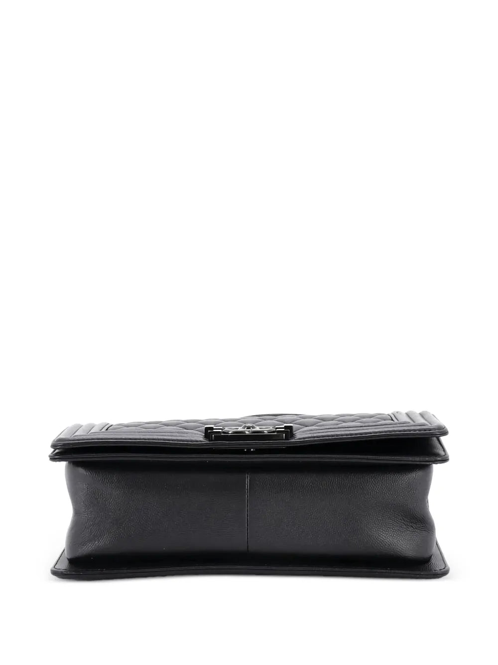 Chanel Pre Owned So Black Boy Flap Bag Quilted Caviar Old Medium Shoulder Bag — Same as shown — Size One Size — Top View