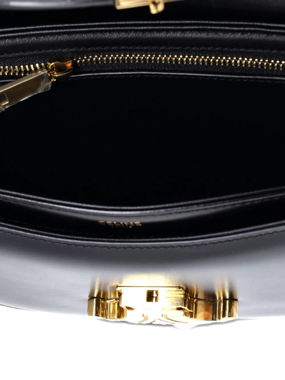 Celine Pre Owned Triomphe Besace Clea Flap Bag Leather Shoulder Bag — Same as shown — Size One Size — Detail View