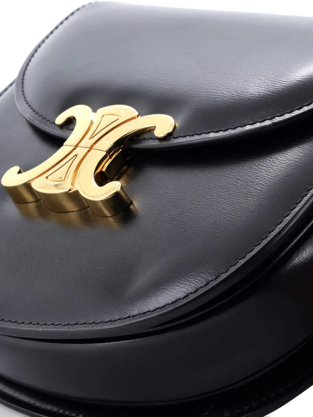 Celine Pre Owned Triomphe Besace Clea Flap Bag Leather Shoulder Bag — Same as shown — Size One Size — Top View