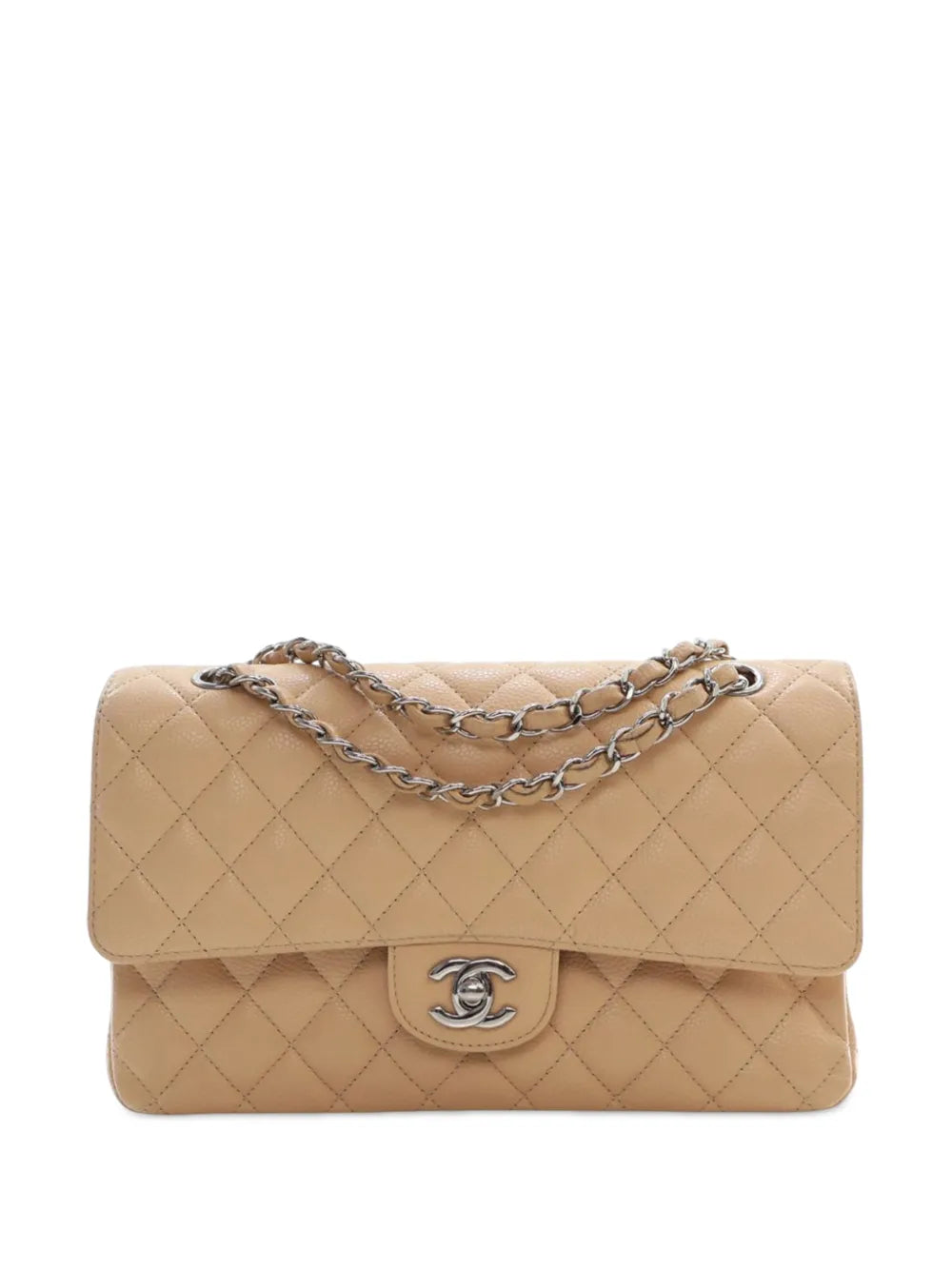 Chanel Pre Owned 2010 2011 Medium Classic Caviar Double Flap Shoulder Bag — Same as shown — Size One Size — Front View