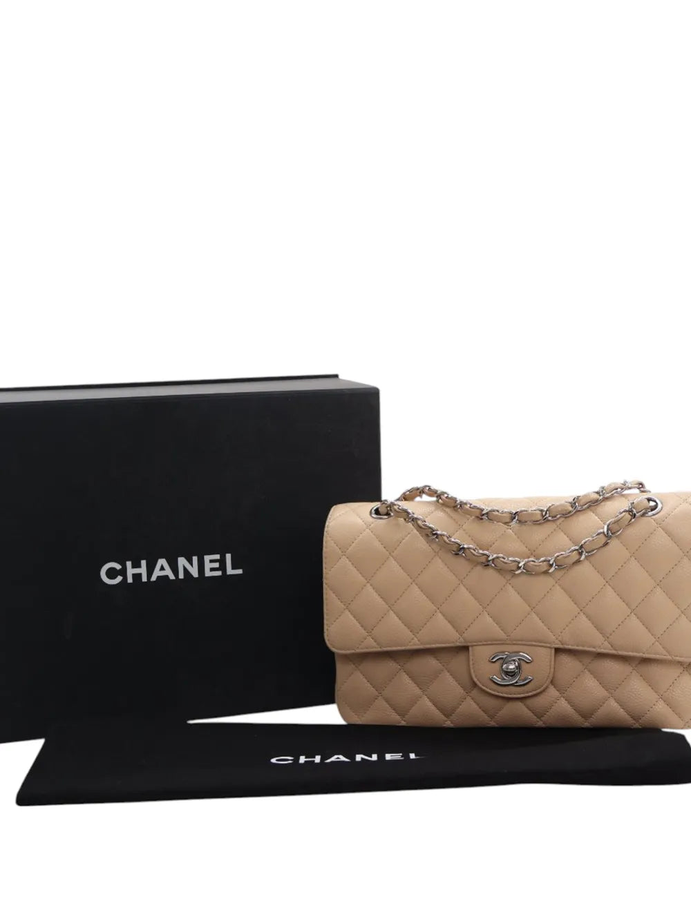 Chanel Pre Owned 2010 2011 Medium Classic Caviar Double Flap Shoulder Bag — Same as shown — Size One Size — Side View