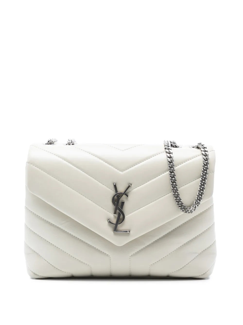 Saint Laurent Pre Owned 2020 Small Calfskin Monogram Loulou Shoulder Bag — Same as shown — Size One Size — Front View