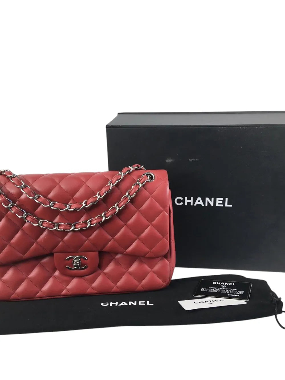 Chanel Pre Owned 2012 2013 Jumbo Classic Lambskin Double Flap Shoulder Bag — Same as shown — Size One Size — Side View