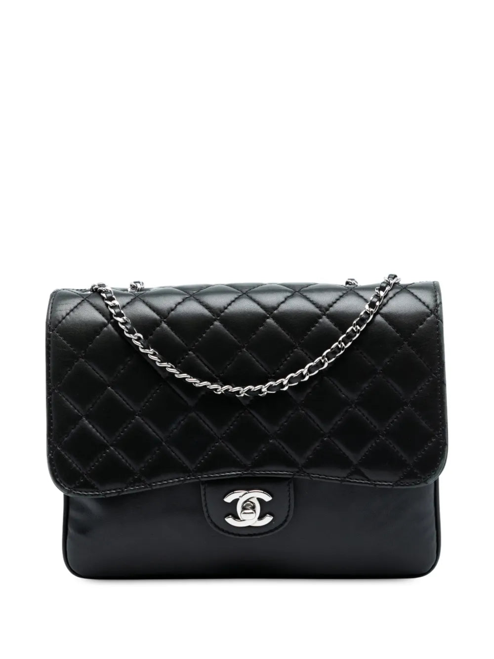 Chanel Pre Owned 2012 Medium Quilted Lambskin Clams Pocket Accordion Flap Shoulder Bag — Same as shown — Size One Size — Front View