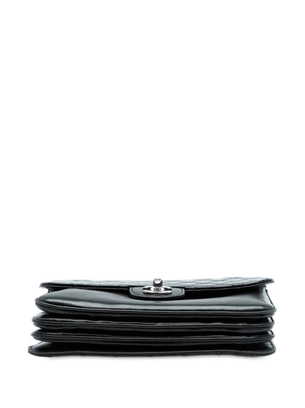 Chanel Pre Owned 2012 Medium Quilted Lambskin Clams Pocket Accordion Flap Shoulder Bag — Same as shown — Size One Size — Top View