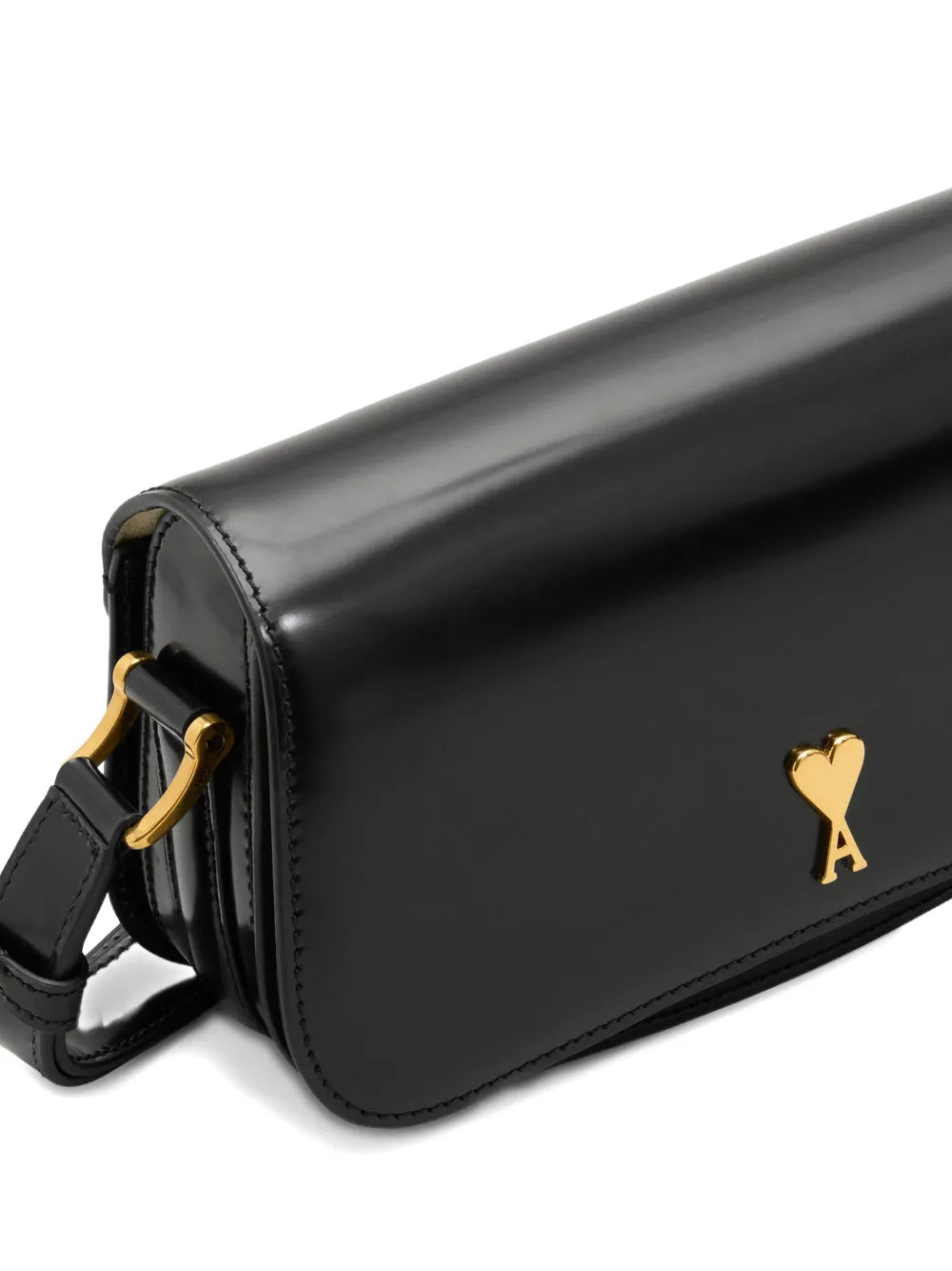 Ami Paris Paris Paris Leather Shoulder Bag — Same as shown — Size One Size — Top View