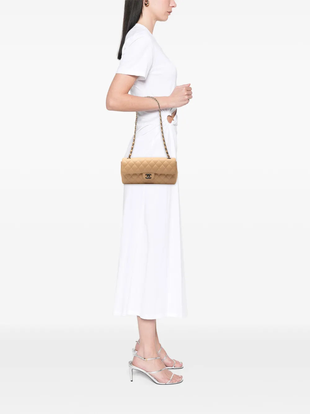 Chanel Pre Owned 2008 2009 Classic Caviar East West Single Flap Shoulder Bag — Same as shown — Size One Size — Side View