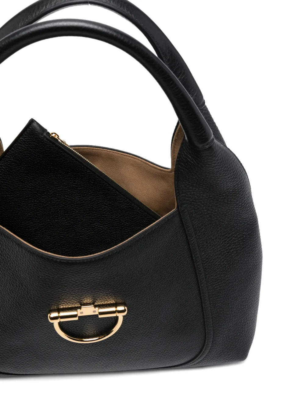 Gucci Horsebit Grained Leather Tote Bag — Same as shown — Size One Size — Detail View