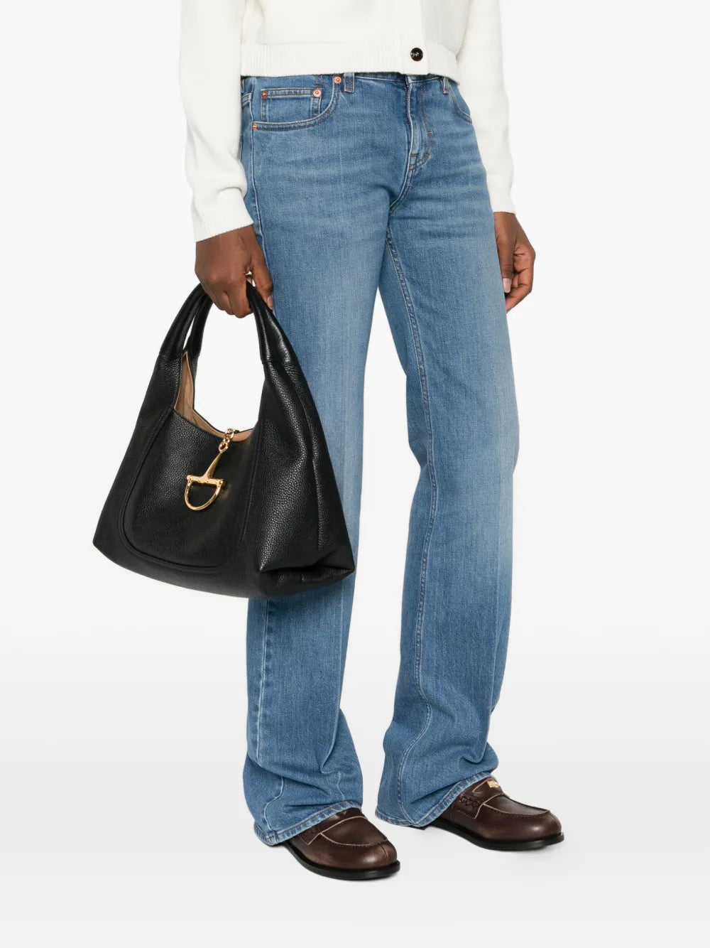 Gucci Horsebit Grained Leather Tote Bag — Same as shown — Size One Size — Side View
